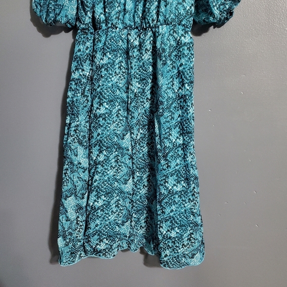 Speechless Blue Off-Shoulder Puff Split Sleeve Dress Girls Size 12 - Picture 7 of 8